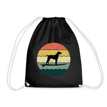 Pointeur allemand à poil court Chien Surf Vagues de mer - Sac de sport léger - noir - Devant
