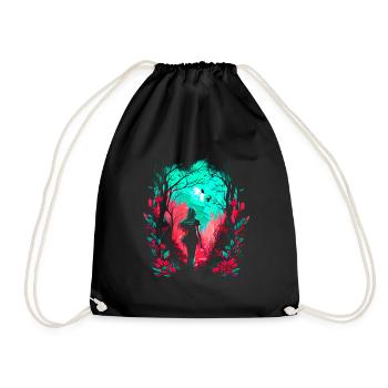 Femme comme fée de la forêt aquarelle aérographe - Sac de sport léger - noir - Devant