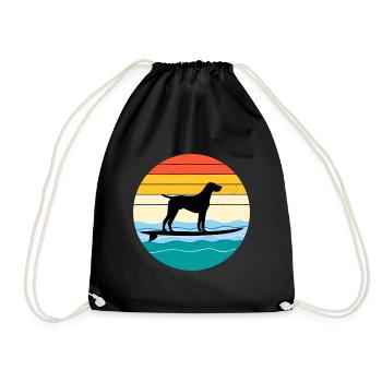 Pointeur allemand à poil court Chien Surf Vagues de mer - Sac de sport léger - noir - Devant