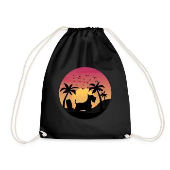 Scottish Terrier Chien Surf Plage Palmiers - Sac de sport léger - noir - Devant