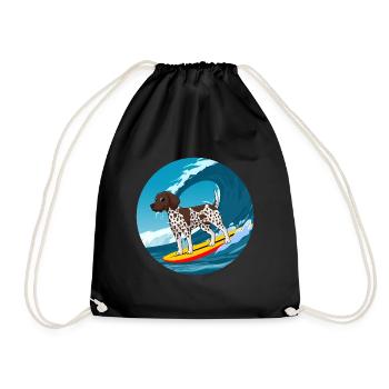 Pointeur allemand à poil court Chien Surf Vagues de mer - Sac de sport léger - noir - Devant