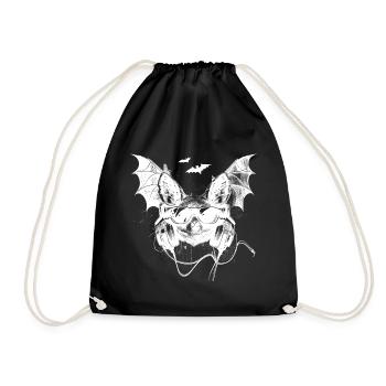 Chauve-souris cool avec des écouteurs et des lunettes de soleil - Sac de sport léger - noir - Devant