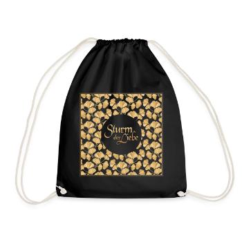Sturm der Liebe Logo Goldene Blätter Ginkgo - Turnbeutel - Schwarz - Vorne