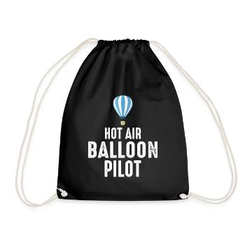 Hot Air Ballooning Hopper Balloon Pilot Balloonist - Drawstring Bag - black - Front