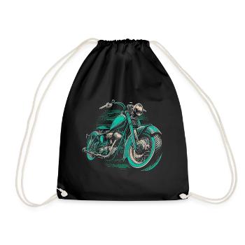 Cool Vintage Motorcycle Chopper en vert bleu - Sac de sport léger - noir - Devant