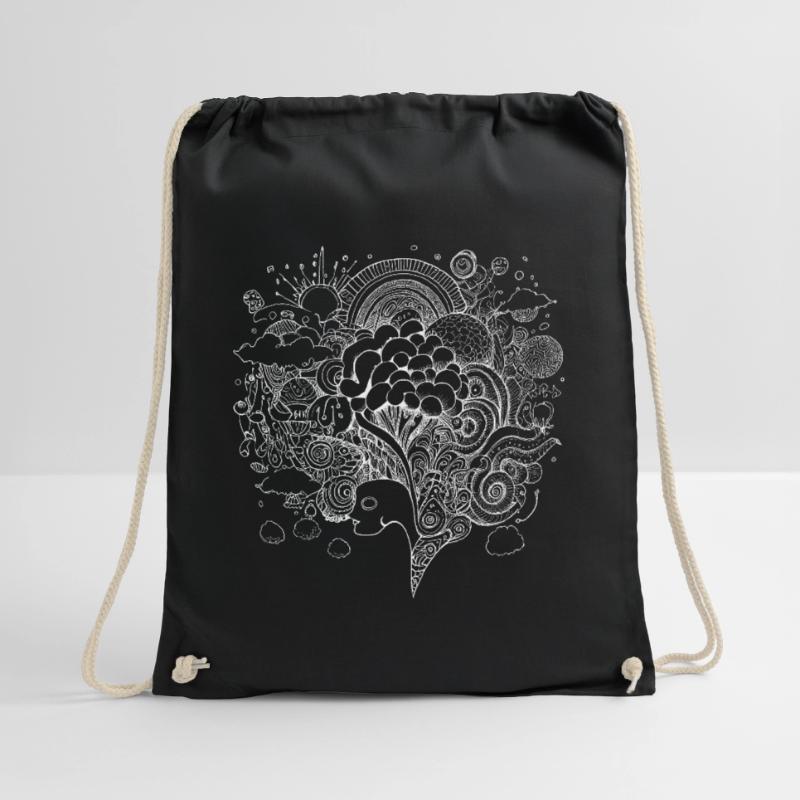 Psychedelic artwork with trippy patterns Drawstring Bag