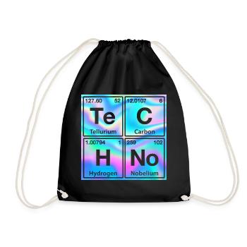 Techno Rave Electro Raver Chemie Periodensystem - Turnbeutel - Schwarz - Vorne