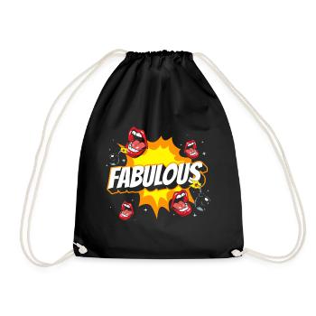 Comic style style speech bubble Pow! - Drawstring Bag - black - Front