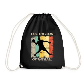 Dodgeball Player Coach Team Sports Funny - Drawstring Bag - black - Front