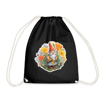 Nain dans une prairie fleurie - Sac de sport léger - noir - Devant