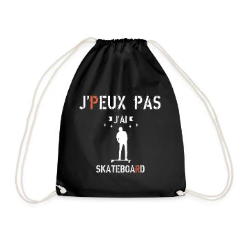 Je peux pas j ai skateboard - Sac de sport léger - noir - Devant