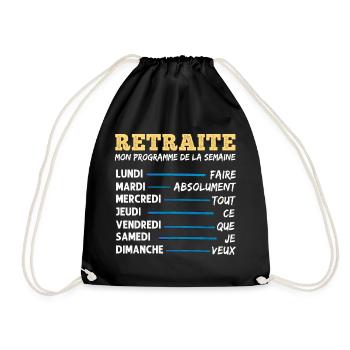 Retraite mon programme humour retraité cadeau - Sac de sport léger - noir - Devant