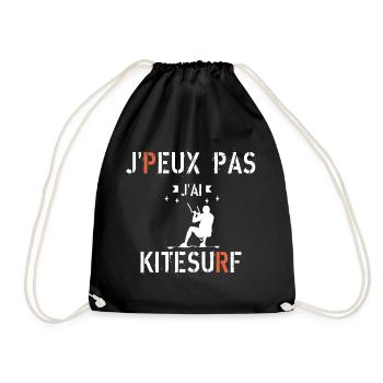 Je peux pas j ai kitesurf - Sac de sport léger - noir - Devant