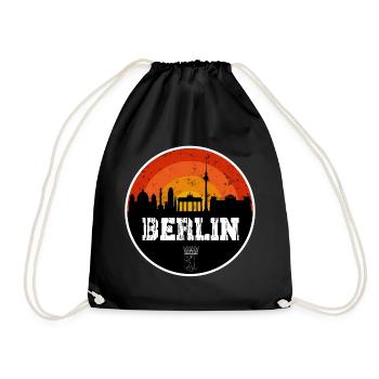 Berlin Skyline Original - Turnbeutel - Schwarz - Vorne