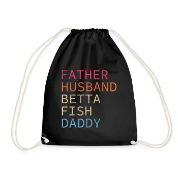 Aquarium, water, swimming, sea creatures - Drawstring Bag - black - Front