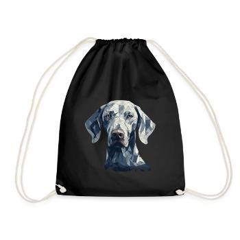 Buntes Weimaraner Kunstdesign - Turnbeutel - Schwarz - Vorne