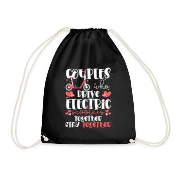 Scooter rider power battery - Drawstring Bag - black - Front