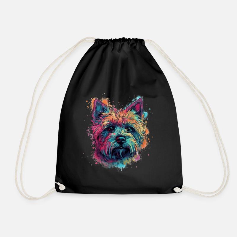 Bunte Cairn-Terrier - Turnbeutel - Schwarz
