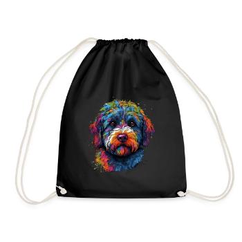 Bunter Lagotto Romagnolo - Turnbeutel - Schwarz - Vorne