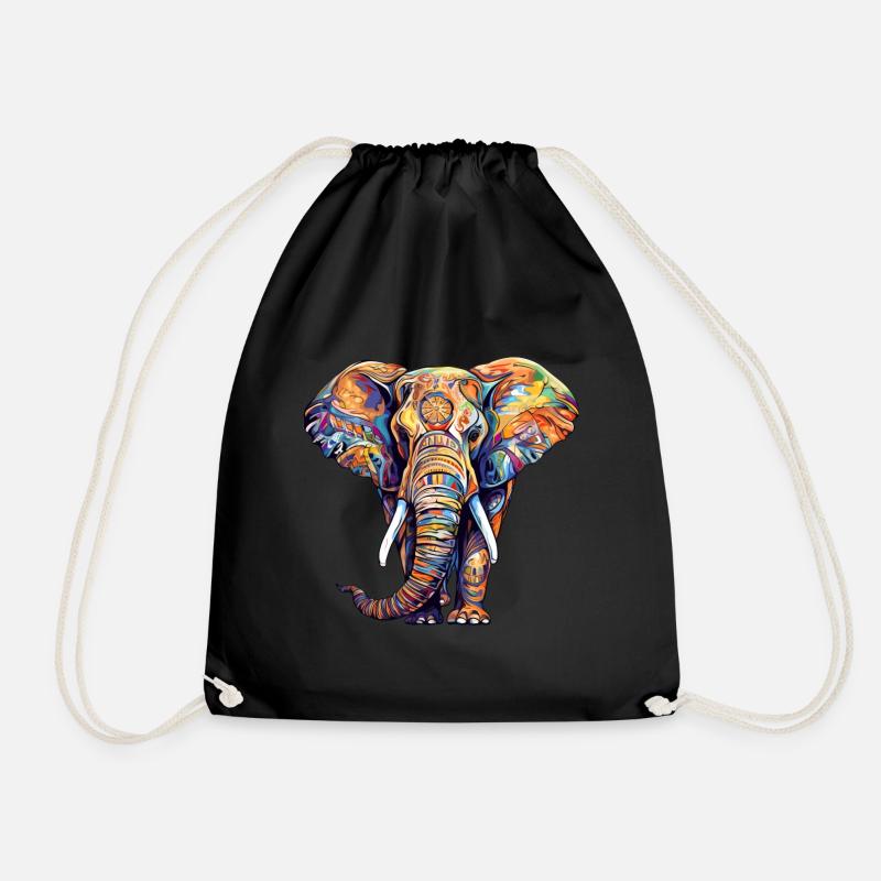Elefant - Turnbeutel - Schwarz
