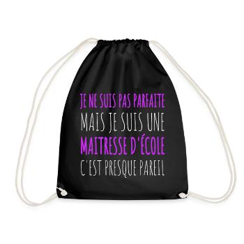 Maîtresse d' école pas parfaite humour maitresse - Sac de sport léger - noir - Devant