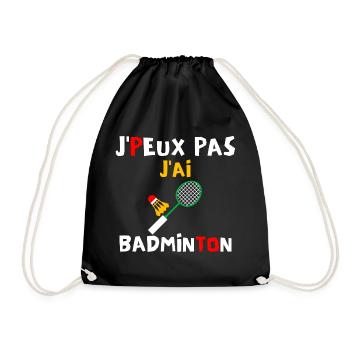 J peux pas j ai badminton - Sac de sport léger - noir - Devant