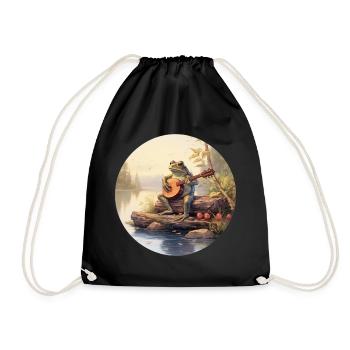 Frog joue du banjo - Sac de sport léger - noir - Devant