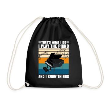 Piano Grand Piano Music School - Drawstring Bag - black - Front