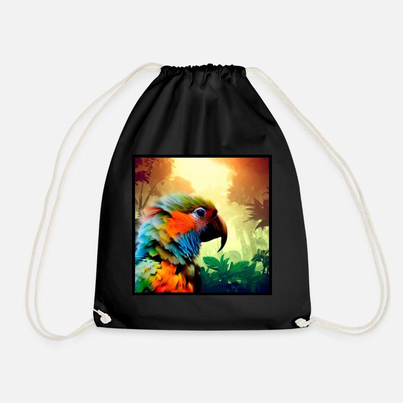 Parrot - Drawstring Bag - black