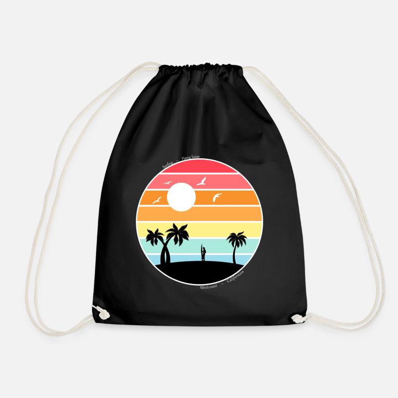 Sunset - Drawstring Bag - black