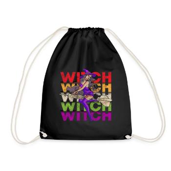 Sorcières Balai de sorcière Halloween - Sac de sport léger - noir - Devant