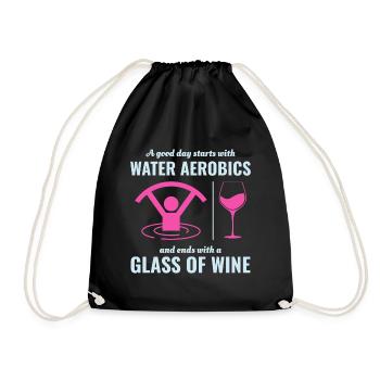 Water Aerobics Aquatic fitness Aqua Exercise Wine - Drawstring Bag - black - Front