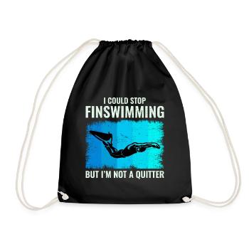 Finswimming Fin Swimming Swimmer Swim Water sport - Drawstring Bag - black - Front