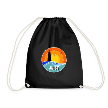 Ostsee Leuchtturm Juist - Turnbeutel - Schwarz - Vorne