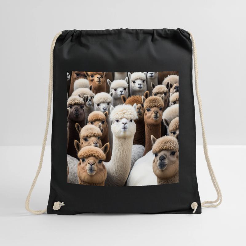 Alpacas Pattern Drawstring Bag