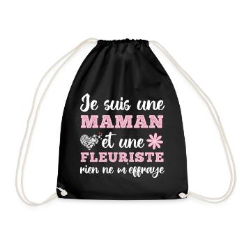 Je suis une maman fleuriste cadeau fête des mères - Sac de sport léger - noir - Devant