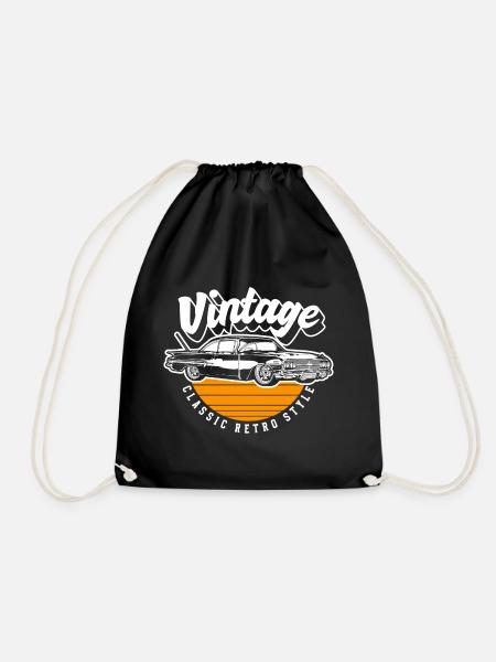 Oldtimer Vintage Wertvoll - Turnbeutel - Schwarz