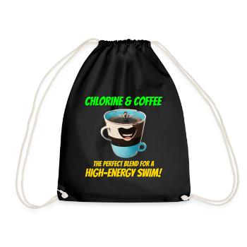 Chlor und Kaffee: Schwimmer Schwimmen Schwimmen - Turnbeutel - Schwarz - Vorne