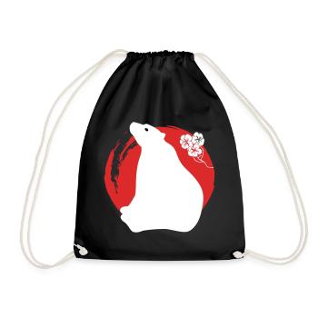 Silhouette d’ours japonais - Sac de sport léger - noir - Devant