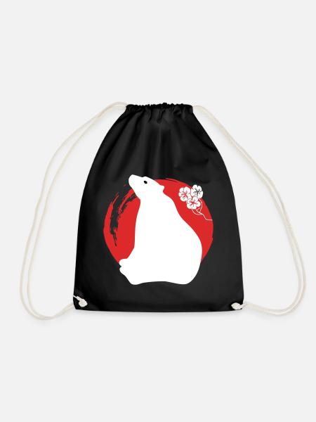 Bär Silhouette Japanisch - Turnbeutel - Schwarz