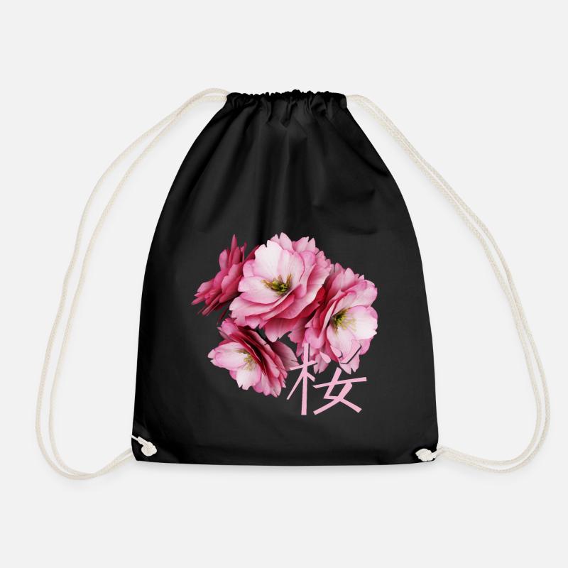 Cherry Blossom - Turnbeutel - Schwarz