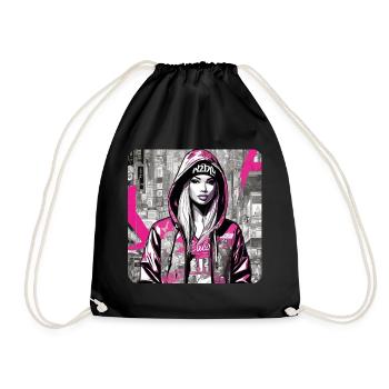 Cool Girl in Pink Graffiti Hip Hop Rap Skater - Sac de sport léger - noir - Devant