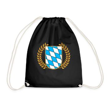 Freistaat Bayern Bayrisch - Turnbeutel - Schwarz - Vorne