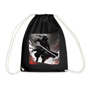 Guerrier ninja mystique avec épée katana - Sac de sport léger - noir - Devant