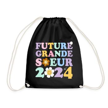 Future grande soeur 2024 bientôt grande soeur - Sac de sport léger - noir - Devant