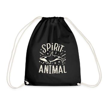 Orca Schwertwal Spirit animal - Turnbeutel - Schwarz - Vorne