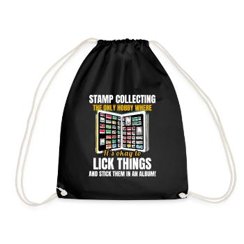 Stamp Collecting Collector Philatelist - Drawstring Bag - black - Front
