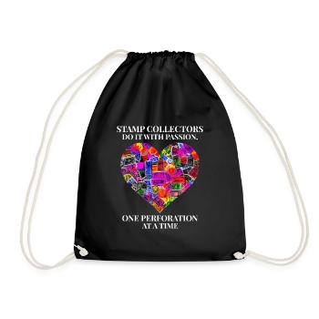 Passionate Philatelists Stamp Collecting Collector - Drawstring Bag - black - Front