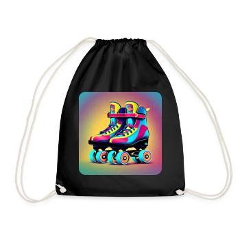 Patins à roulettes Disco colorés dans un style rétro - Sac de sport léger - noir - Devant