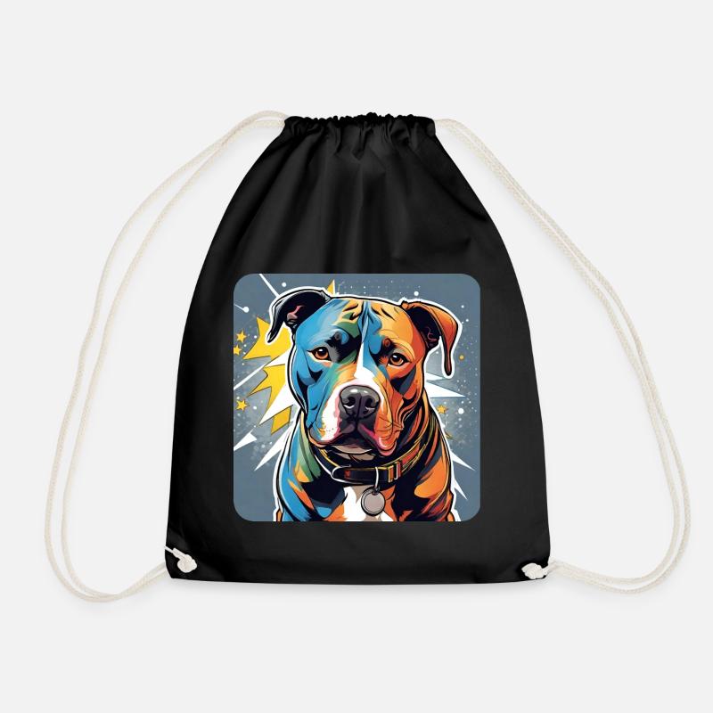 Cooler Pitbull Hund - Turnbeutel - Schwarz